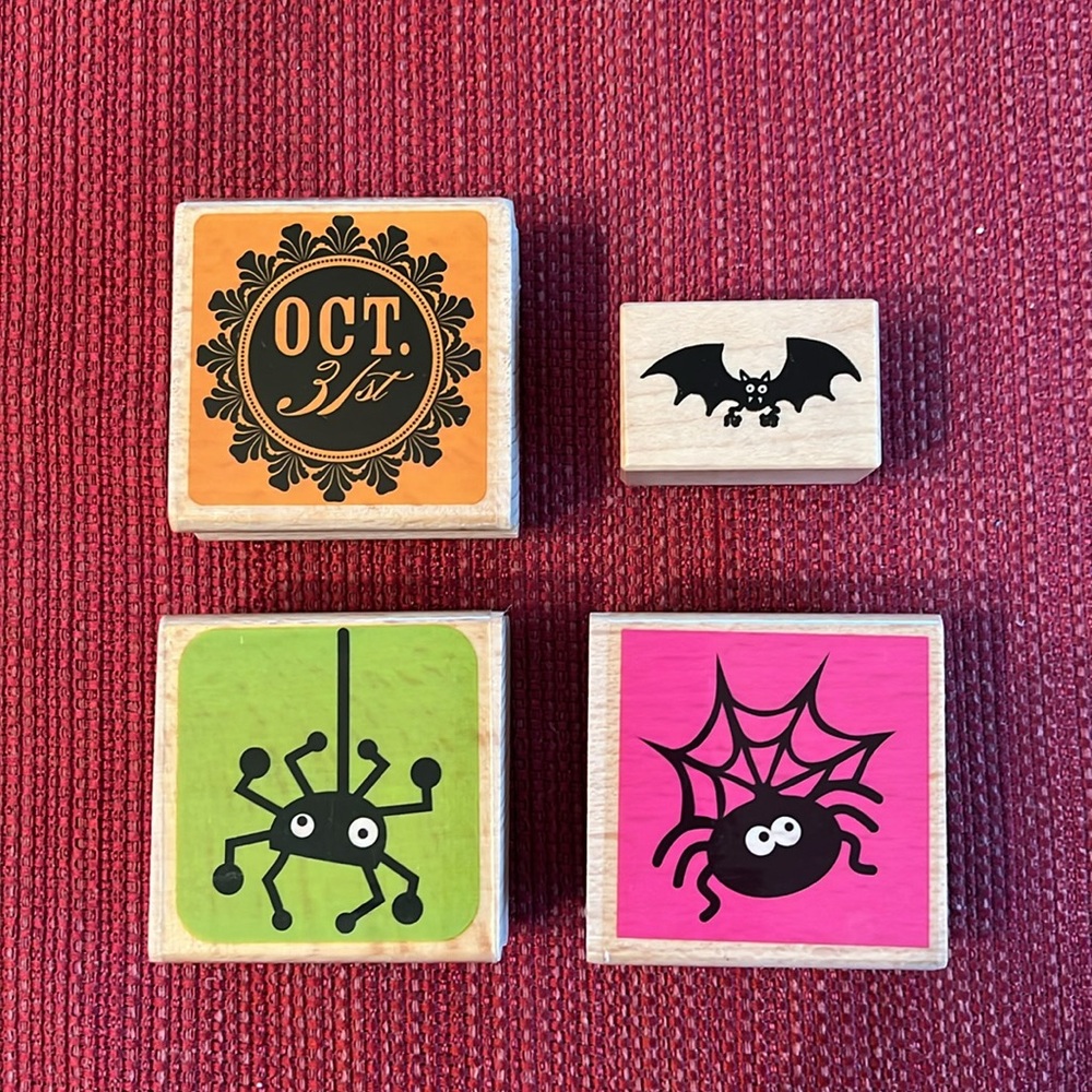 Halloween themed wood mounted stamps